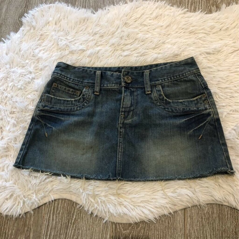 American Eagle Denim A Line Skirt Blue Size 0